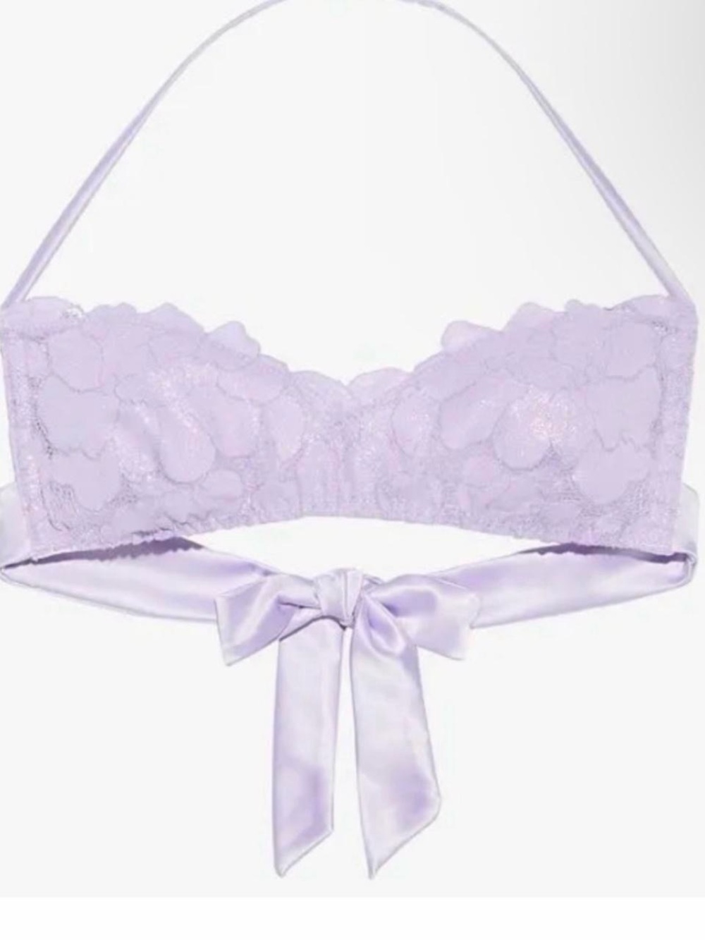 Savage X Fenty Lavender Lace Bralette with Satin Back Tie